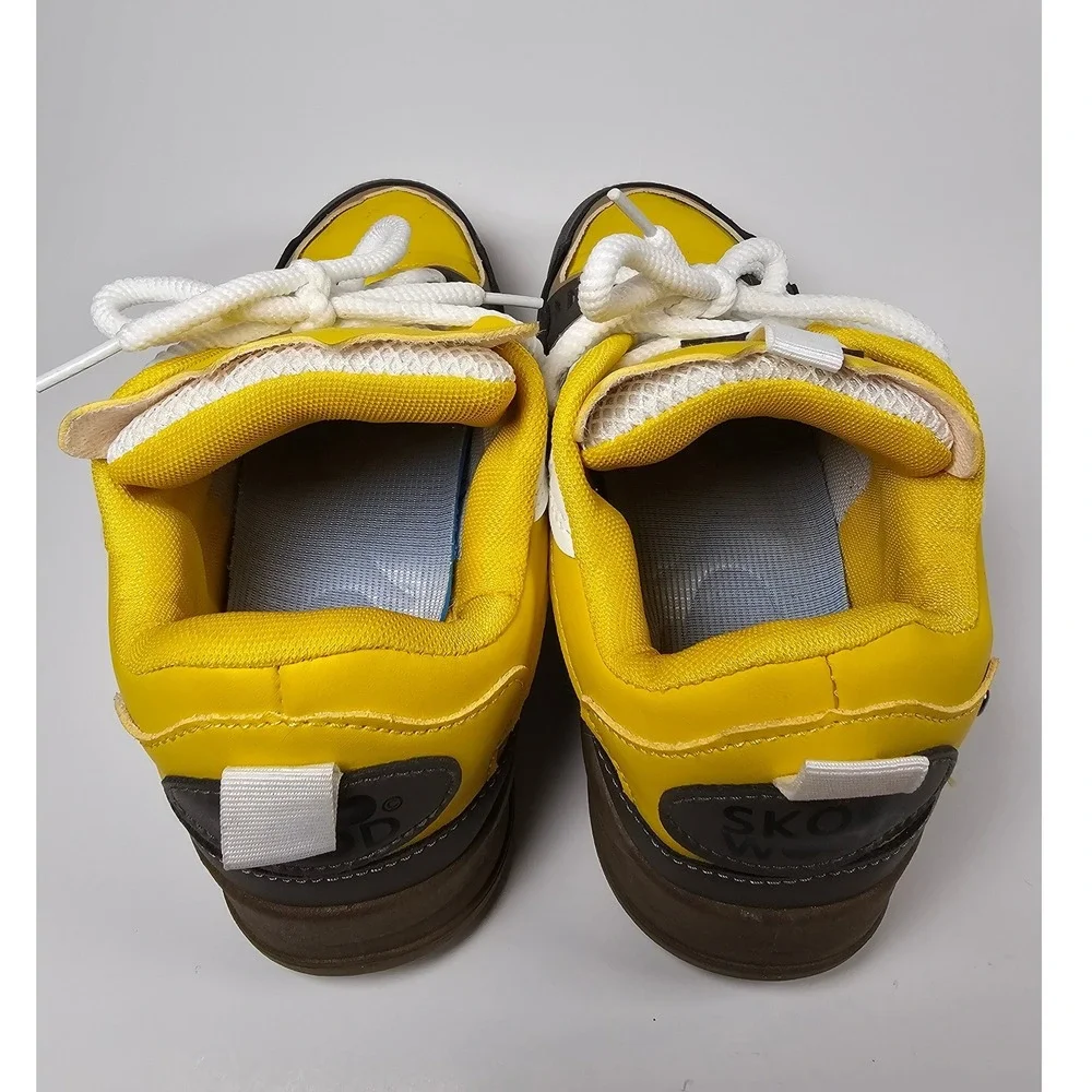 Yellow y2k Chunky Platform Sneakers Yellow Brown White Multi-Color Low Top Shoes